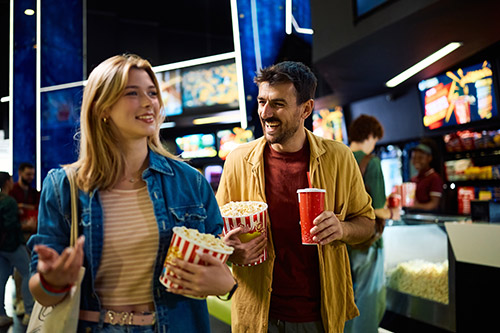 Man and woman at the cinema