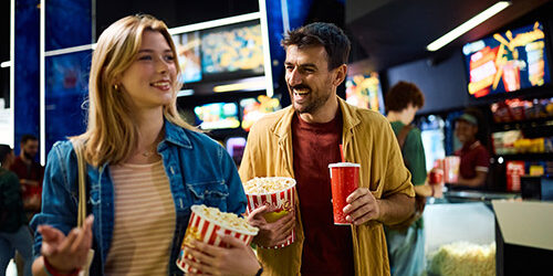 Man and woman at the cinema